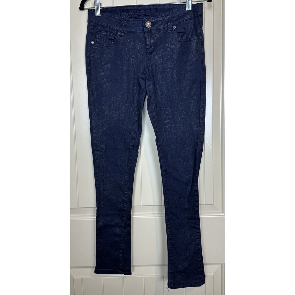 Rue21 Jeans All Over Print low Rise Skate‎ skinny  jeans sz 3 4 GUC